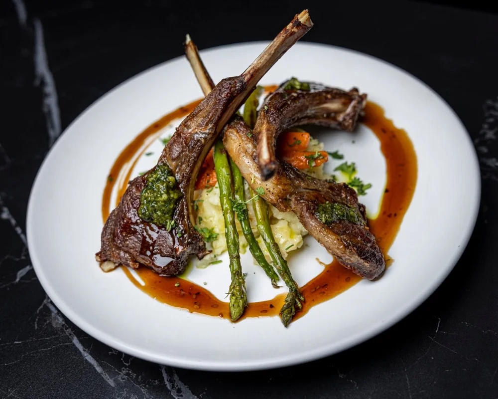 Lamb lollipops with herb chimichurri